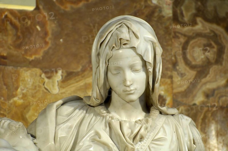 Head Portrait of Mary Mother of God from Pieta by Michelangelo