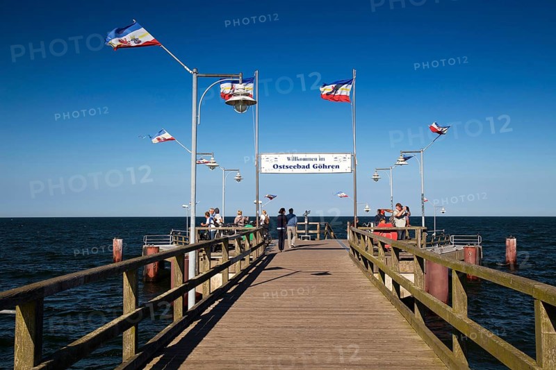 Sea bridge of the Baltic seaside resort Goehren