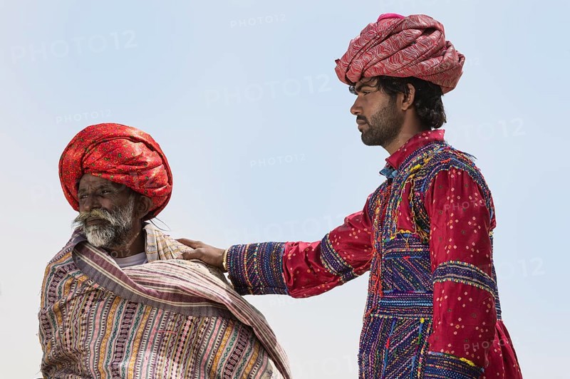 Member of the Dhebariya Rabari community in traditional colorful dress