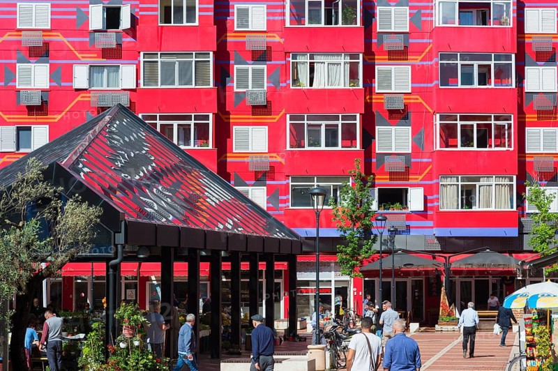 Colorful houses near the New Bazaar