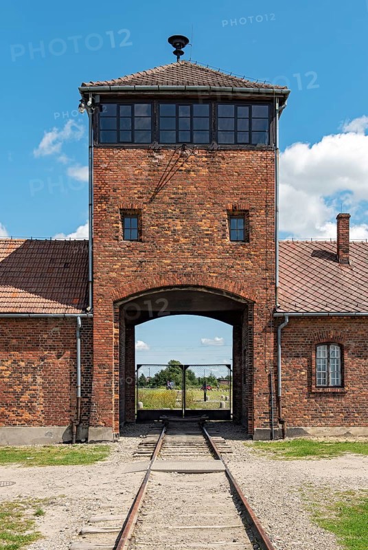 Auschwitz II-Birkenau concentration camp gatehouse