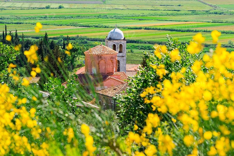 View of the Byzantine Abbey of Pojan