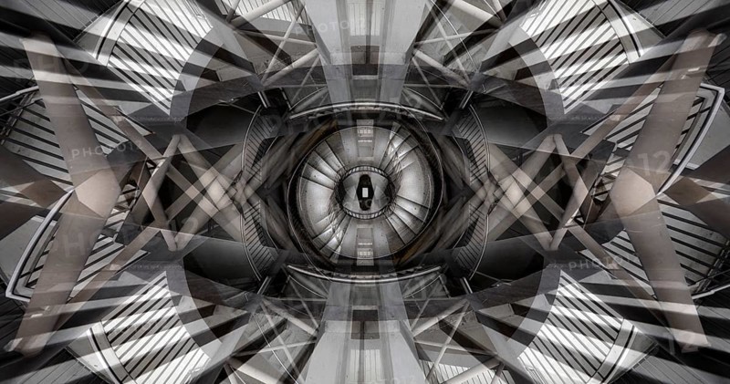 Experimental photography based on the staircase at Reinoldikirche underground station