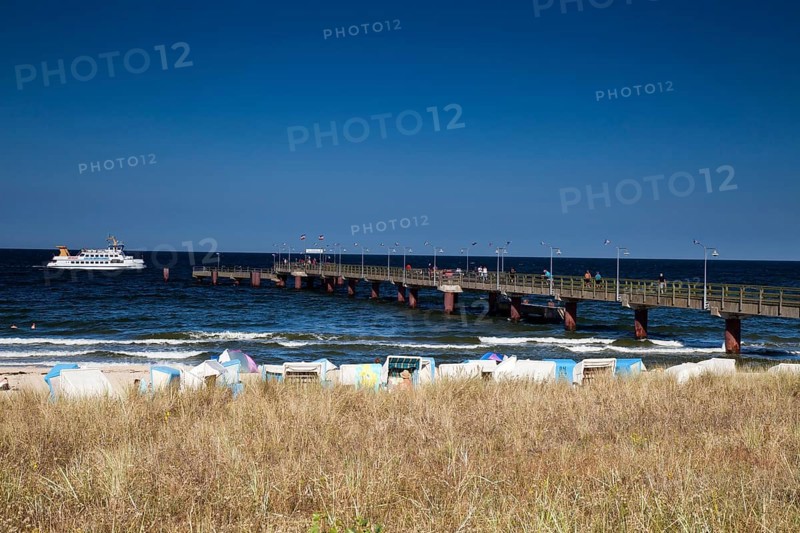 Sea bridge of the Baltic seaside resort Goehren