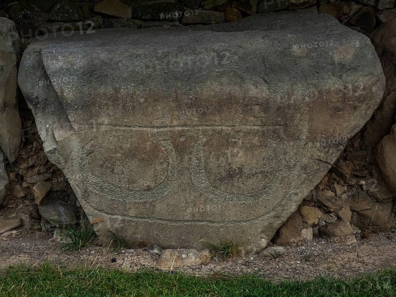 Rock engraving on Neolithic passage grave