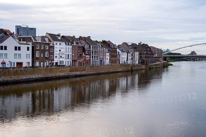 Eastern bank of the Meuse with historic buildings