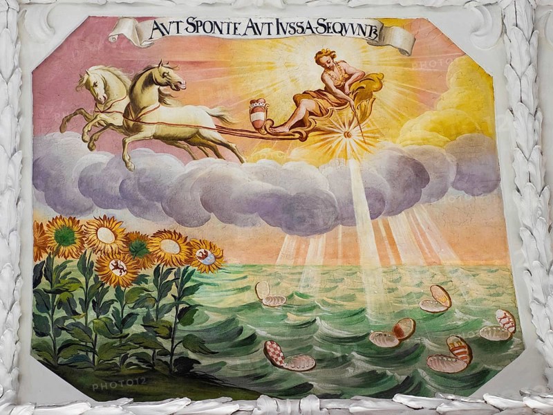 Ceiling fresco in the aisle of St Catherine's Church