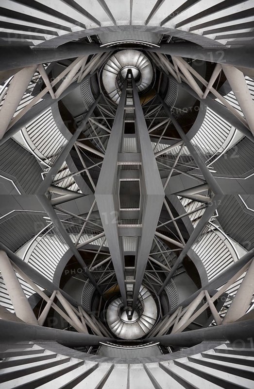 Experimental photography based on the staircase at Reinoldikirche underground station