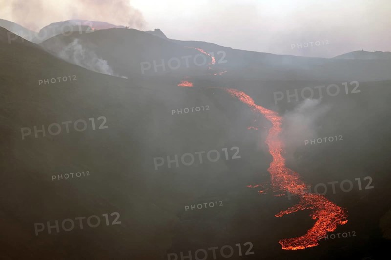 Volcano with lava