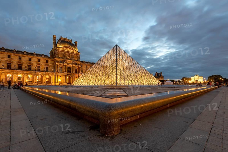 Glass pyramid in the courtyard of the Palais du Louvre