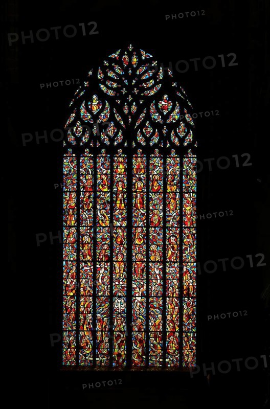 Stained glass window in transept