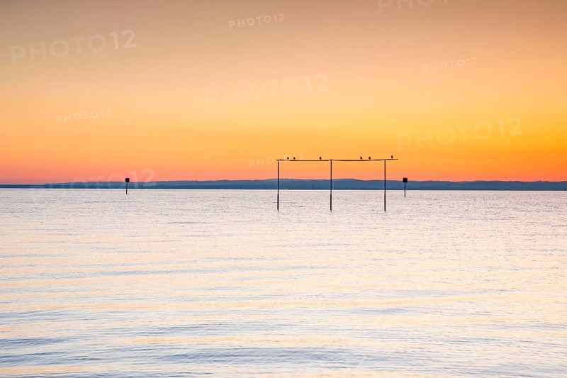 View from Arbon over Lake Constance at sunrise
