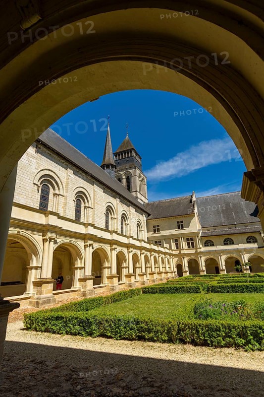 Grand moutier cloister of The Royal Abbey of Fontevraud Abbey