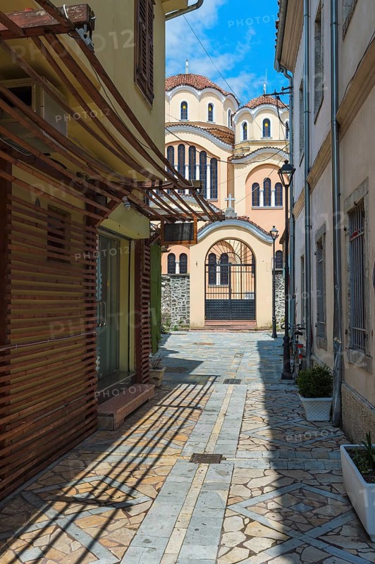 Narrow passage to the Orthodox Cathedral Birth of Christ