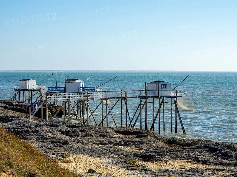 Fishing huts carrelets of Saint Palais sur Mer