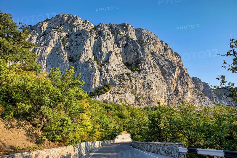 Scenic road among the mountains of the Crimea