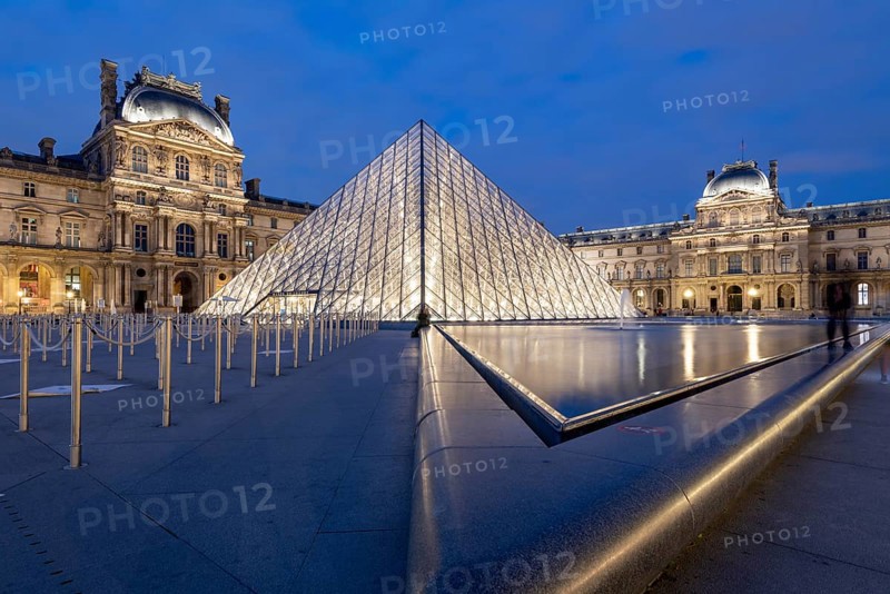 Glass pyramid in the courtyard of the Palais du Louvre