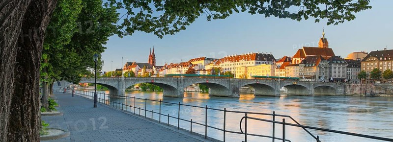 View of the old town of Basel with the Basel Cathedral