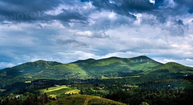 View of the Monts Dore in Auvergne Volcanoes Natural Park
