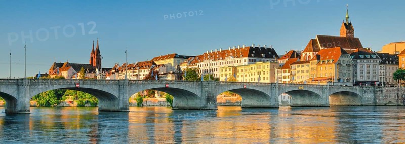 View of the old town of Basel with the Basel Cathedral