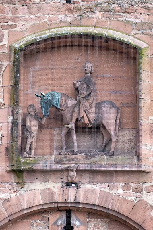 St. Martin's Gate with depiction of St. Martin sharing his coat on a horse
