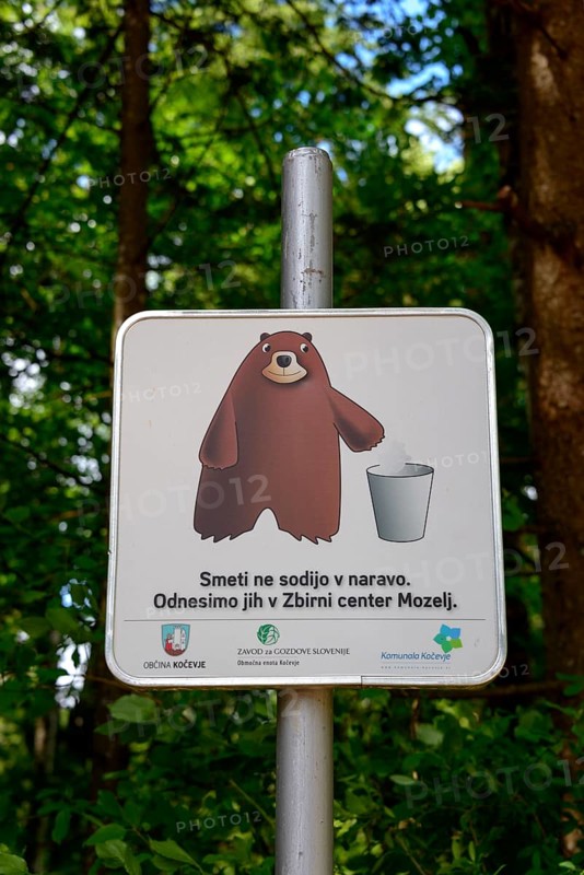 Warning sign against bears
