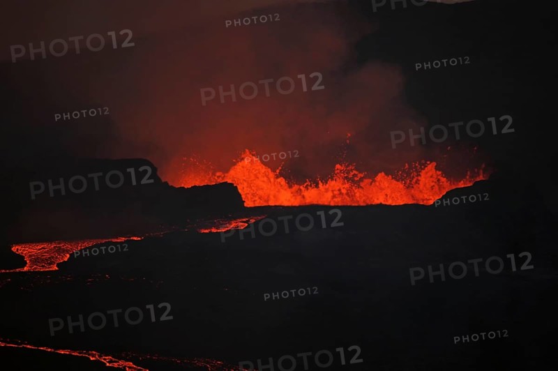 Volcano with bubbling lava