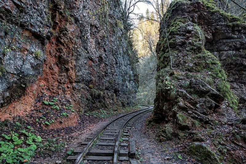 Railroad in Guam gorge