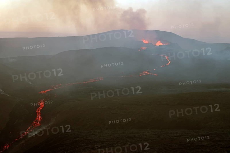 Volcano with lava
