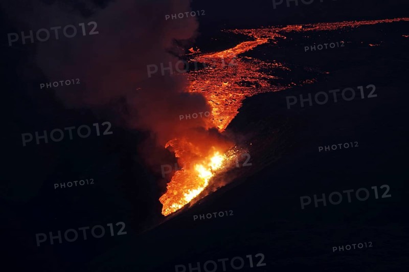 Lava ignites fire