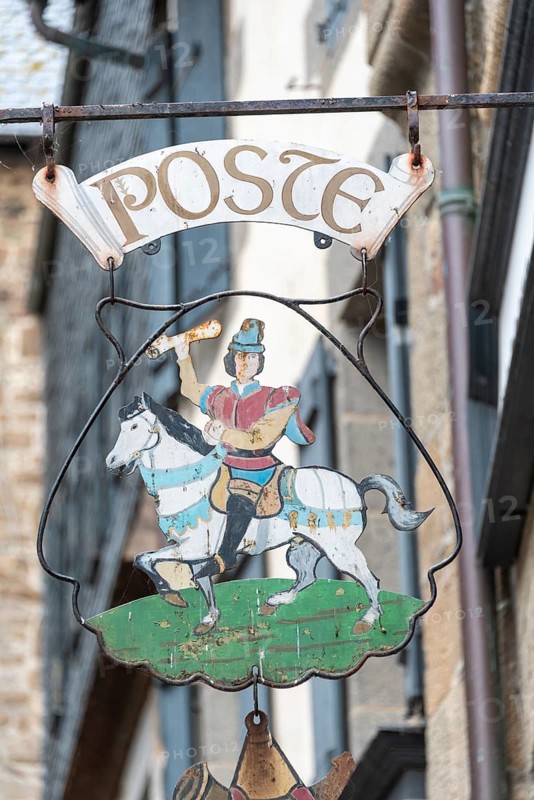 Boom with post rider on a building on Mont Saint Michel