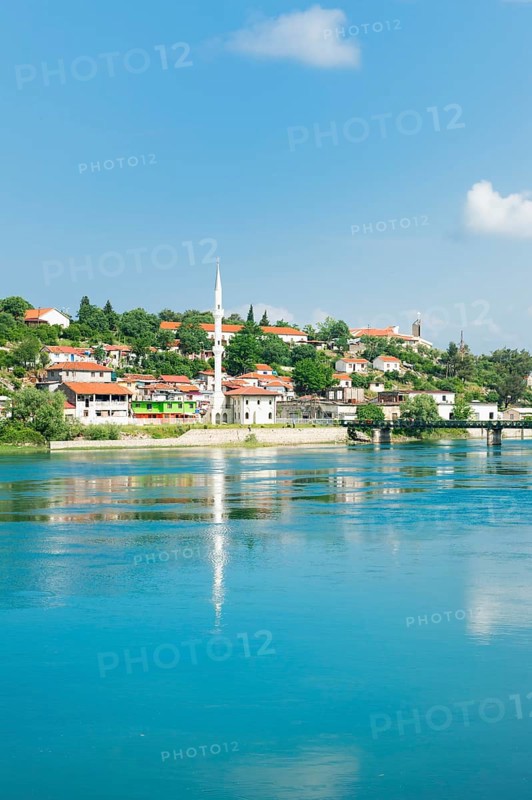 View over the city of Shkodra and the Bojana River from Rozafa Castle