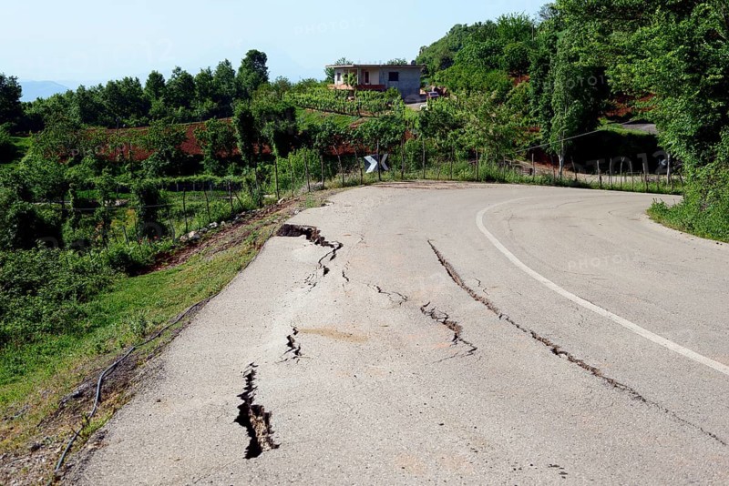 Road damage at Patresh