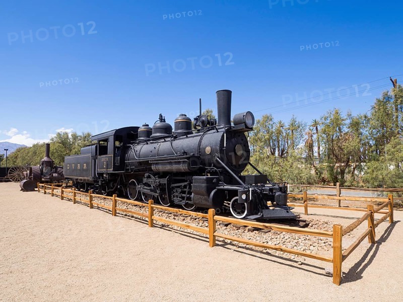 Historic steam locomotive circa 1930 for borax transport