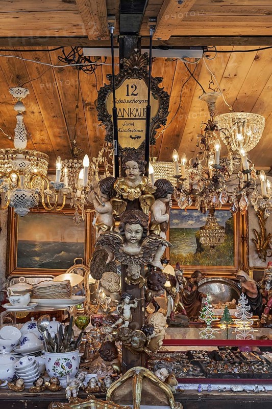 Chandeliers and bric-a-brac