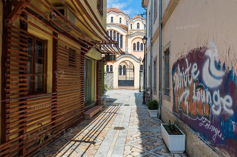 Narrow passage to the Orthodox Cathedral Birth of Christ