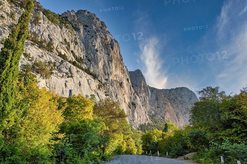 Scenic road among the mountains of the Crimea