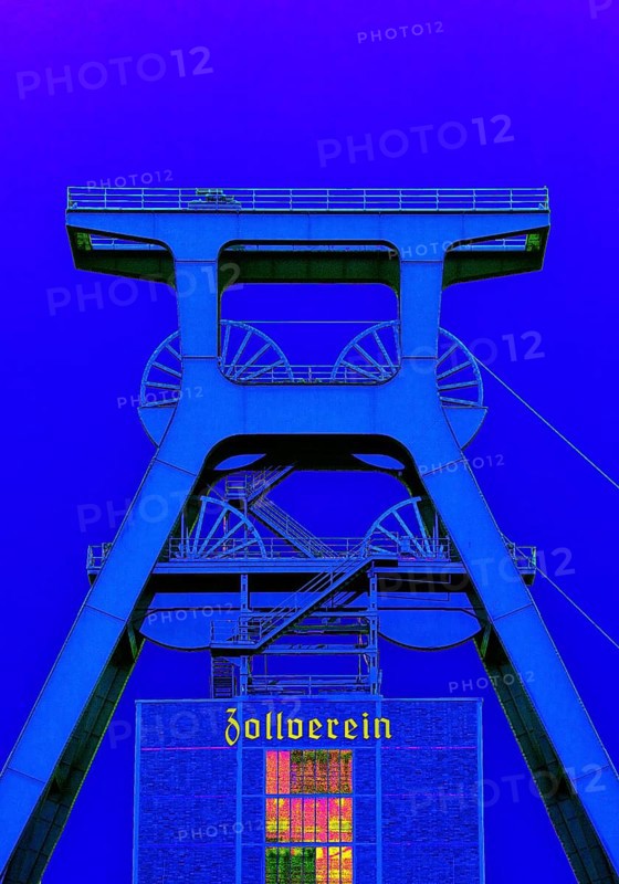 Experimental photography based on the pit frame of the Zollverein Colliery Shaft XII