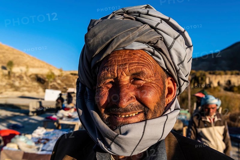 Friendly old Hazara man