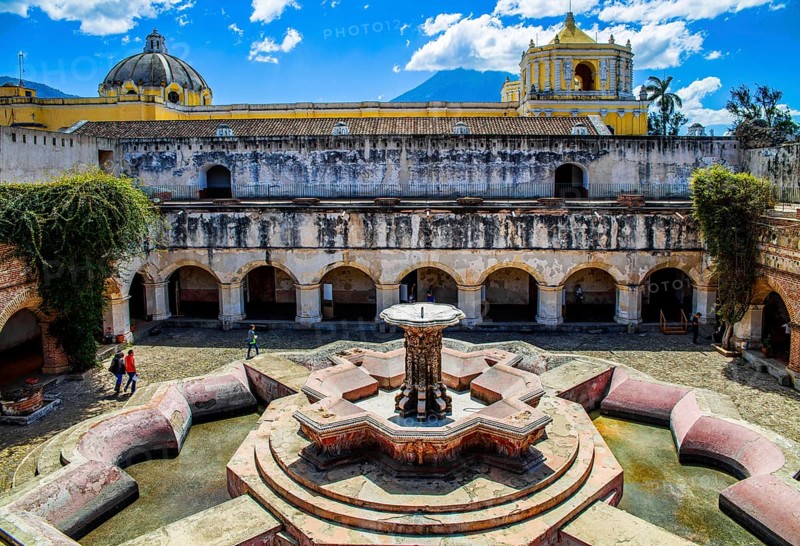 Massive fountain and cloister