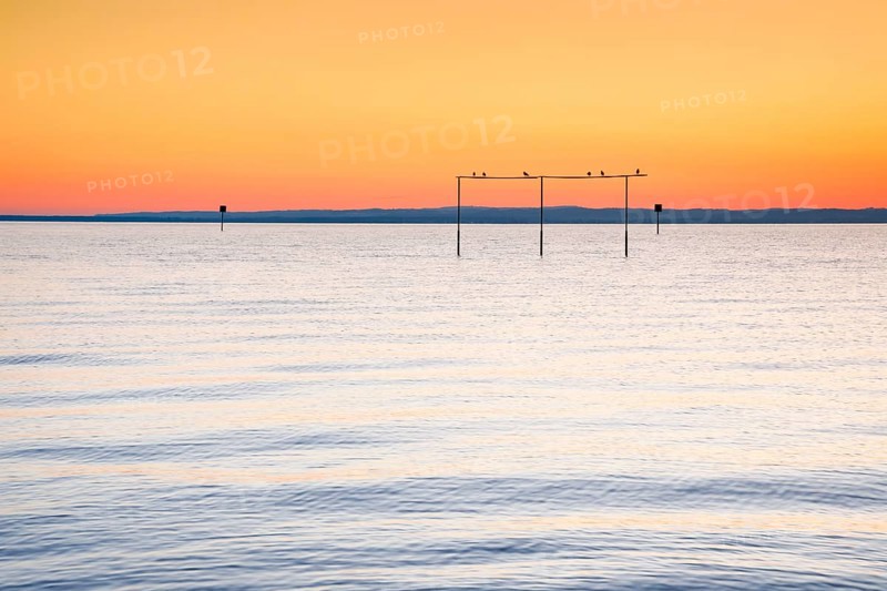 View from Arbon over Lake Constance at sunrise