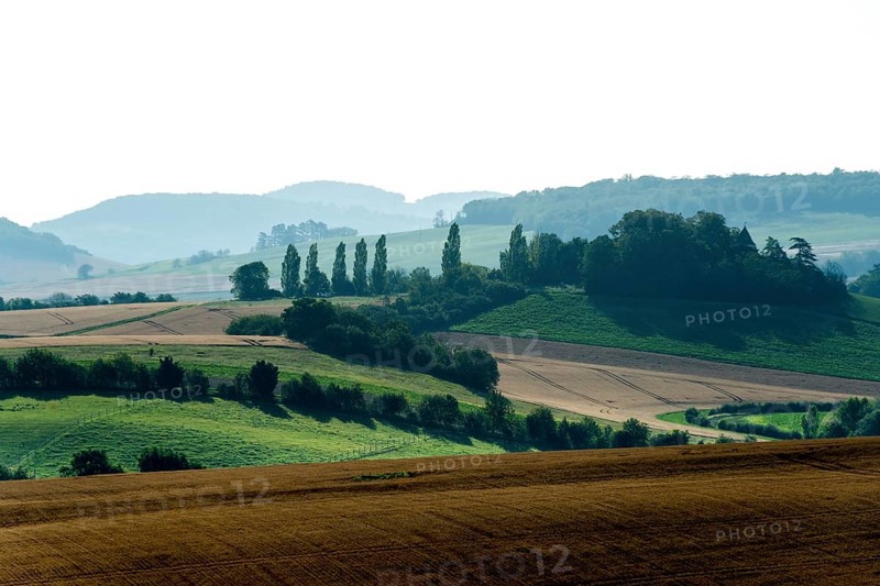 View of the Auvergne Tuscany located in the central part of the Limagne plain