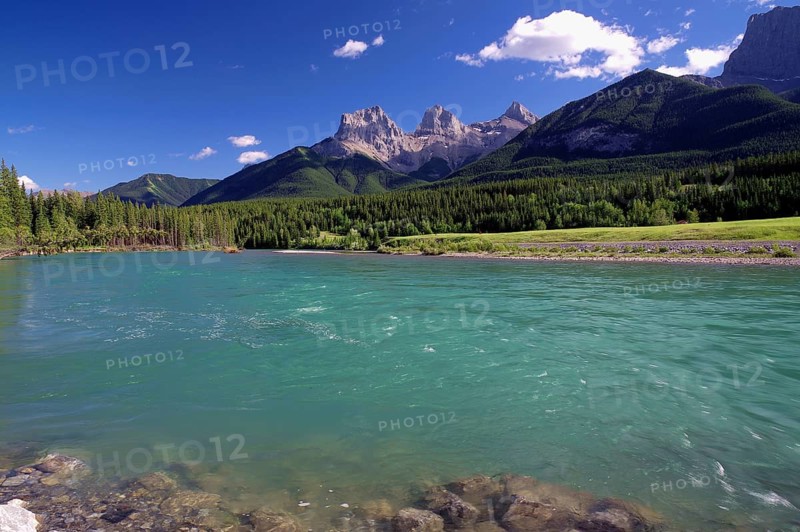 Turquoise River and Mountains