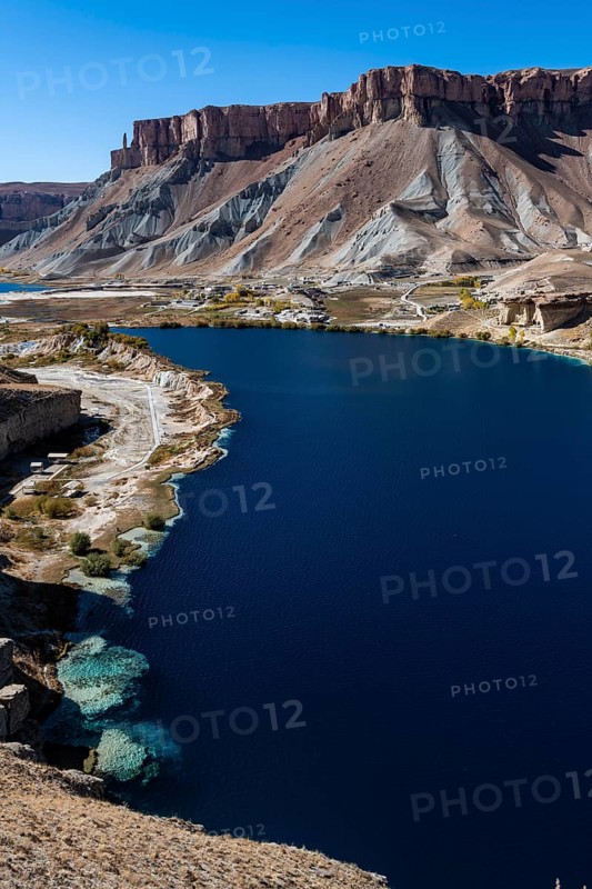 Overlook over the deep blue lakes of the Unesco National Park