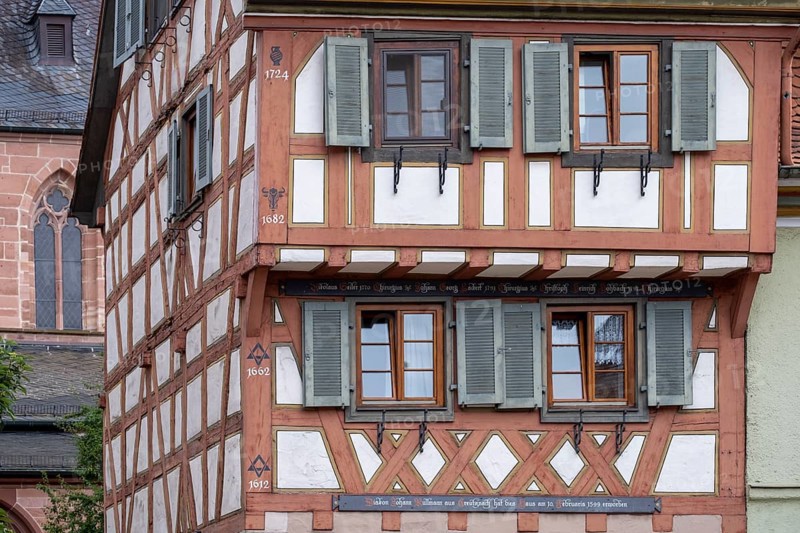 Half-timbered house in the old town of Ladenburg