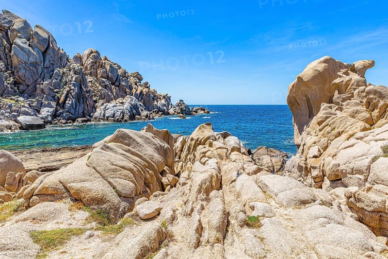 Bizarre rock formations in the Valle della Luna on the rocky coast of Capo Testa near Santa Teresa di Gallura