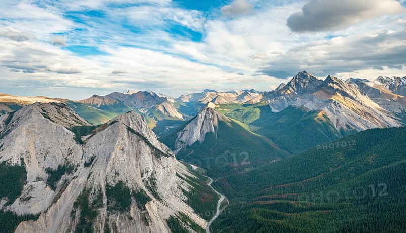 Mountain landscape with peaks
