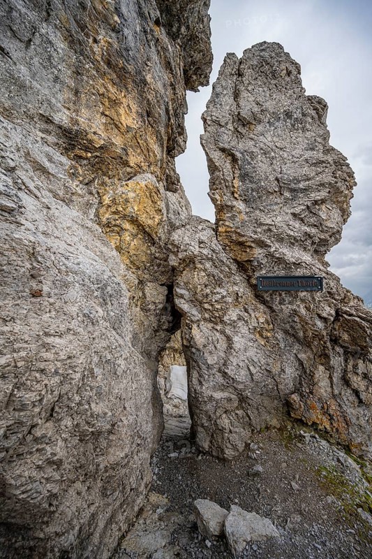 Rock hole on the hiking trail