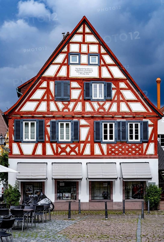 Half-timbered house on the market square of Ladenburg