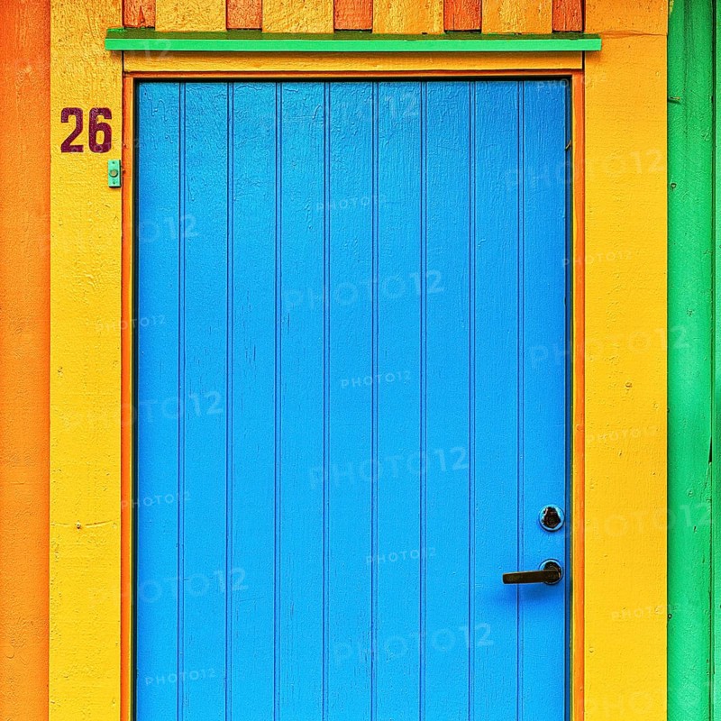 Traditional colourful wooden house